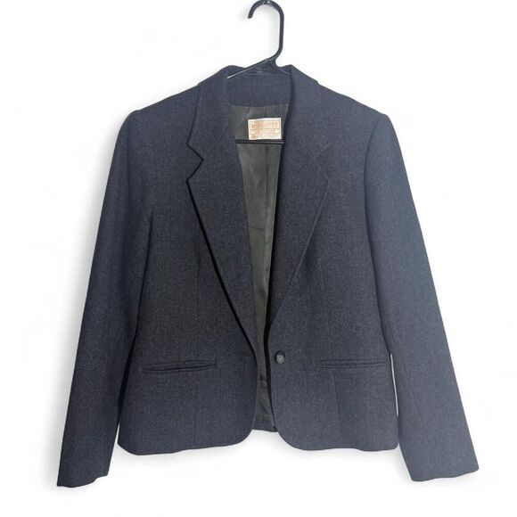 Pendleton Jackets & Blazers - Vintage Pendleton Navy 100% Virgin Wool Blazer | Size 8 | Old Money Power Suit